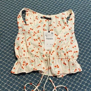 Zara cherry shirt